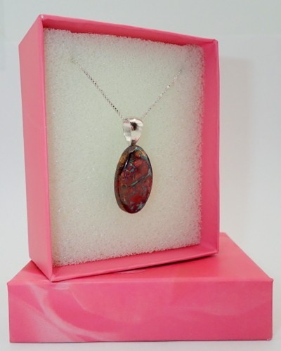 Yowah Freeform Boulder Opal Pendant Set in S/S, Includes 18″ Chain, 21.72 Carats