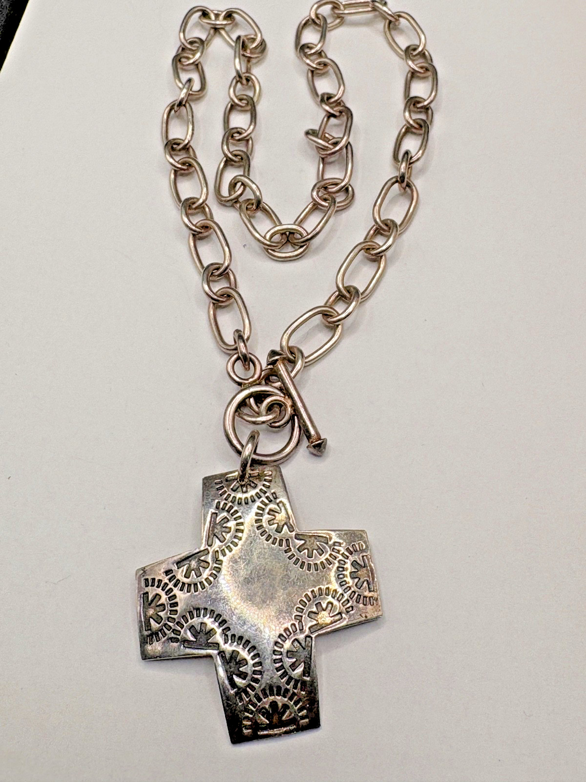 Sterling Silver Pendant Necklace Toggle 39 Grams Marked 925 India