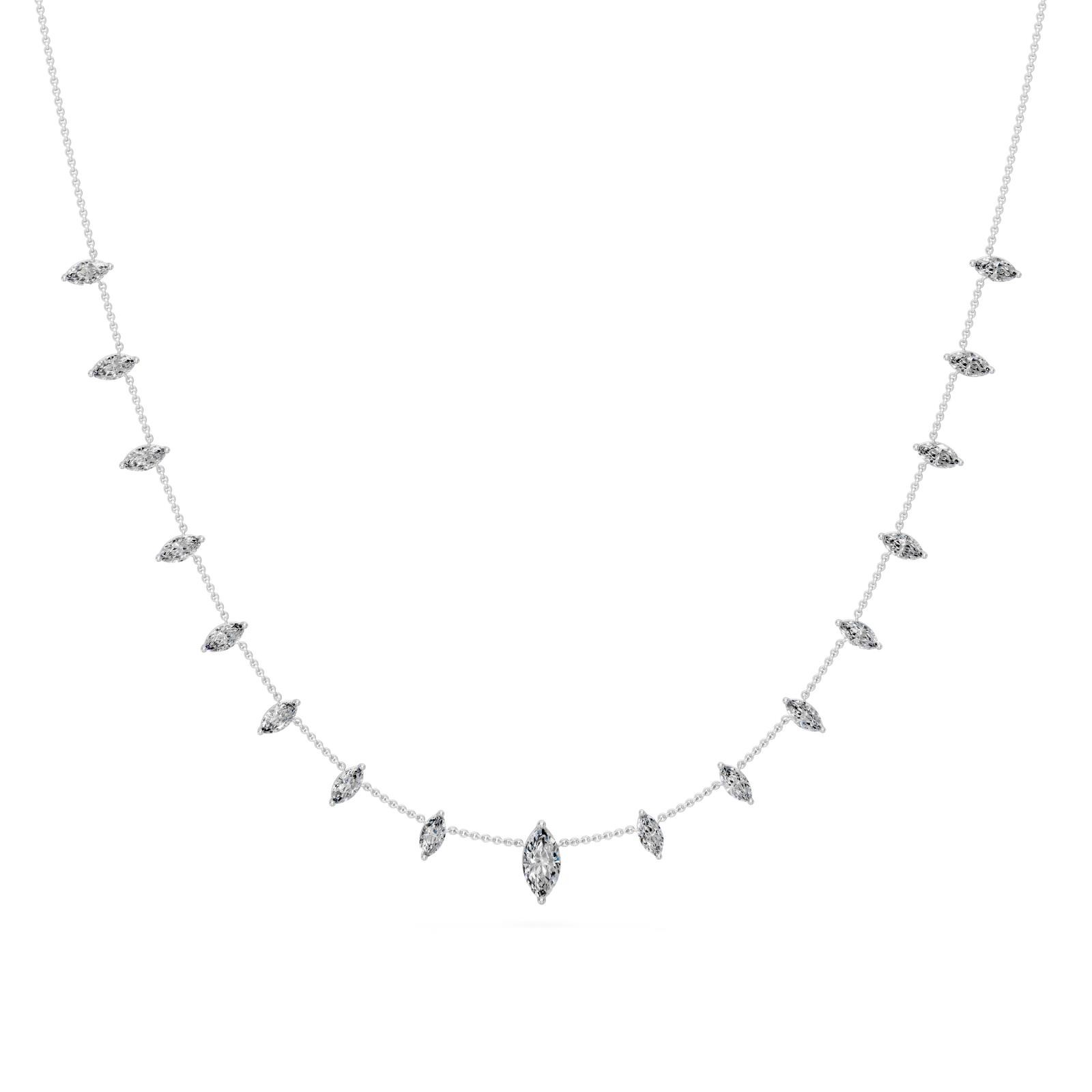 1.9 Ct Marquise Cut Diamond Chain Necklace VS1 D-F White Gold 14k