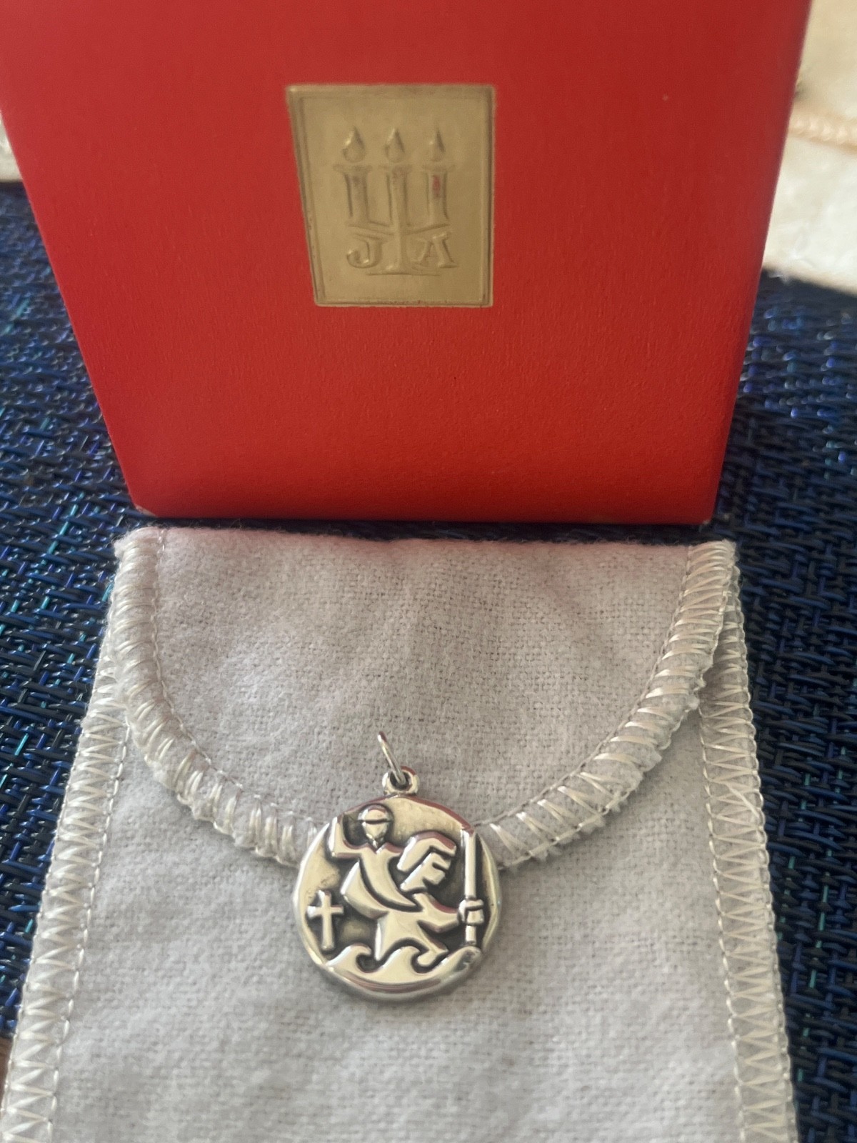 Retired James Avery St. Christopher Sterling Silver Pendant Medallion