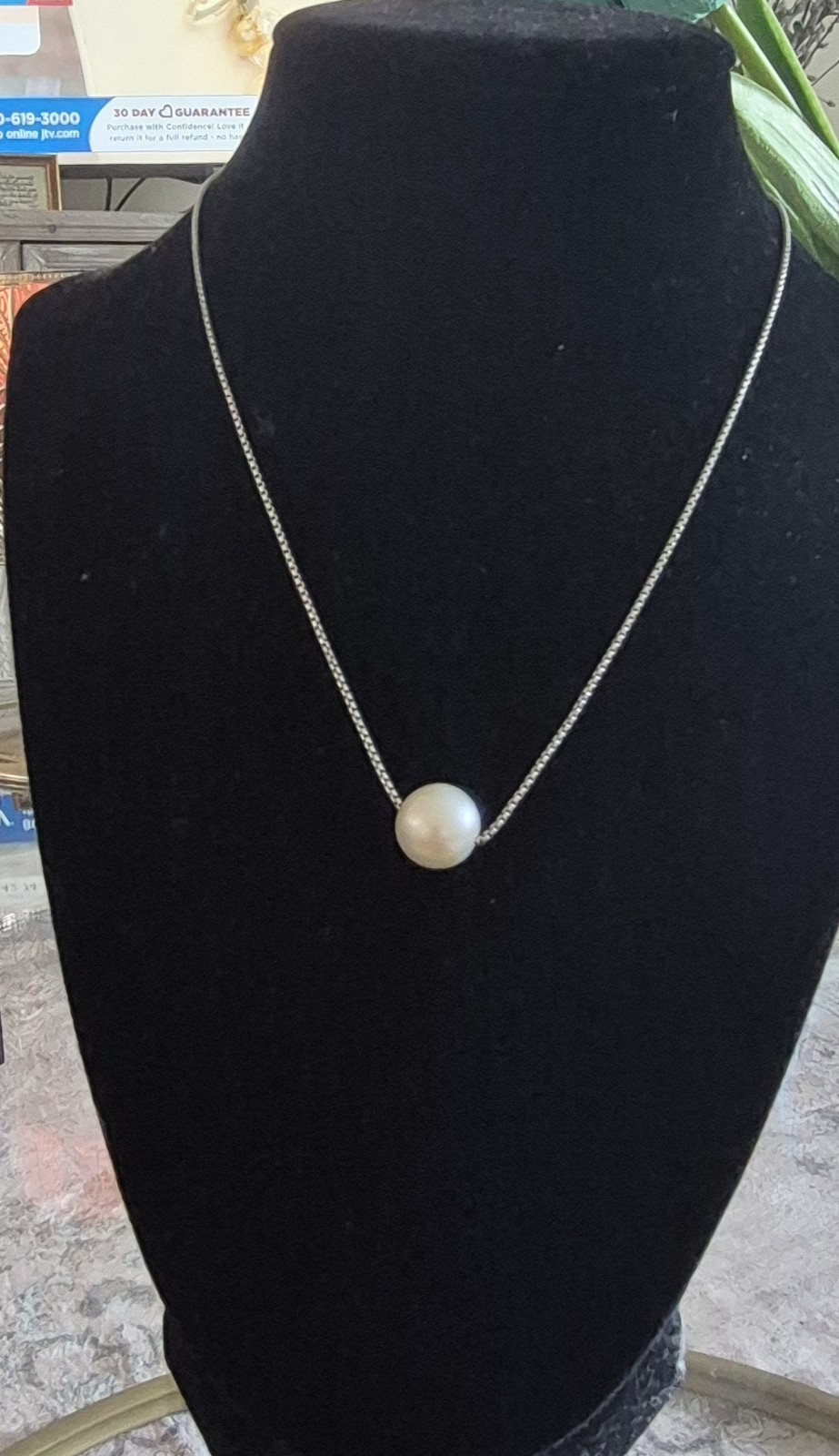 10.5mm White Cultured Freshwater Pearl Sterling Silver Necklace 18in JTV brand