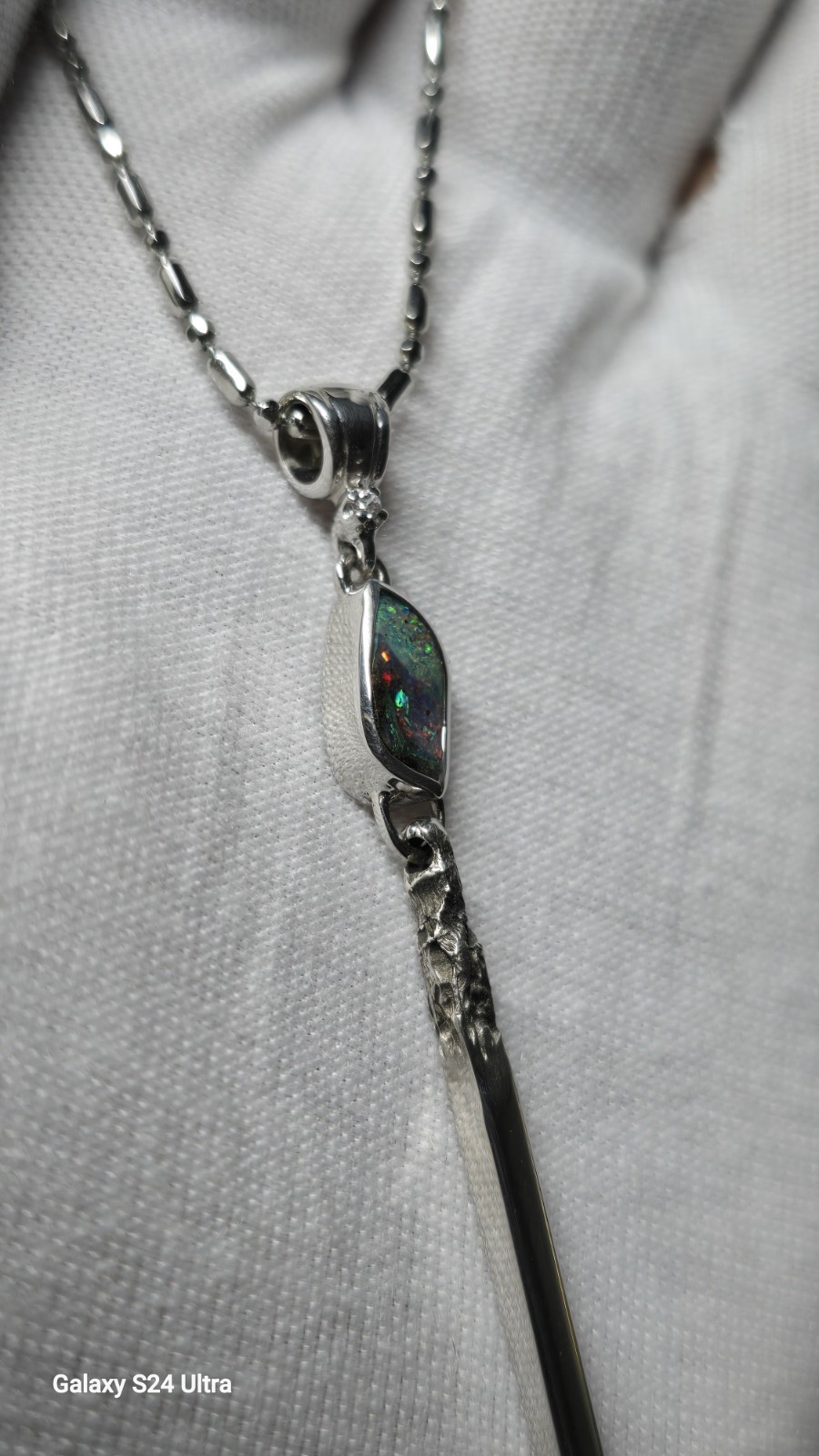 Australian Made Memento Mori Burnt Match Opal Pendant Handcrafted One Off A Kind