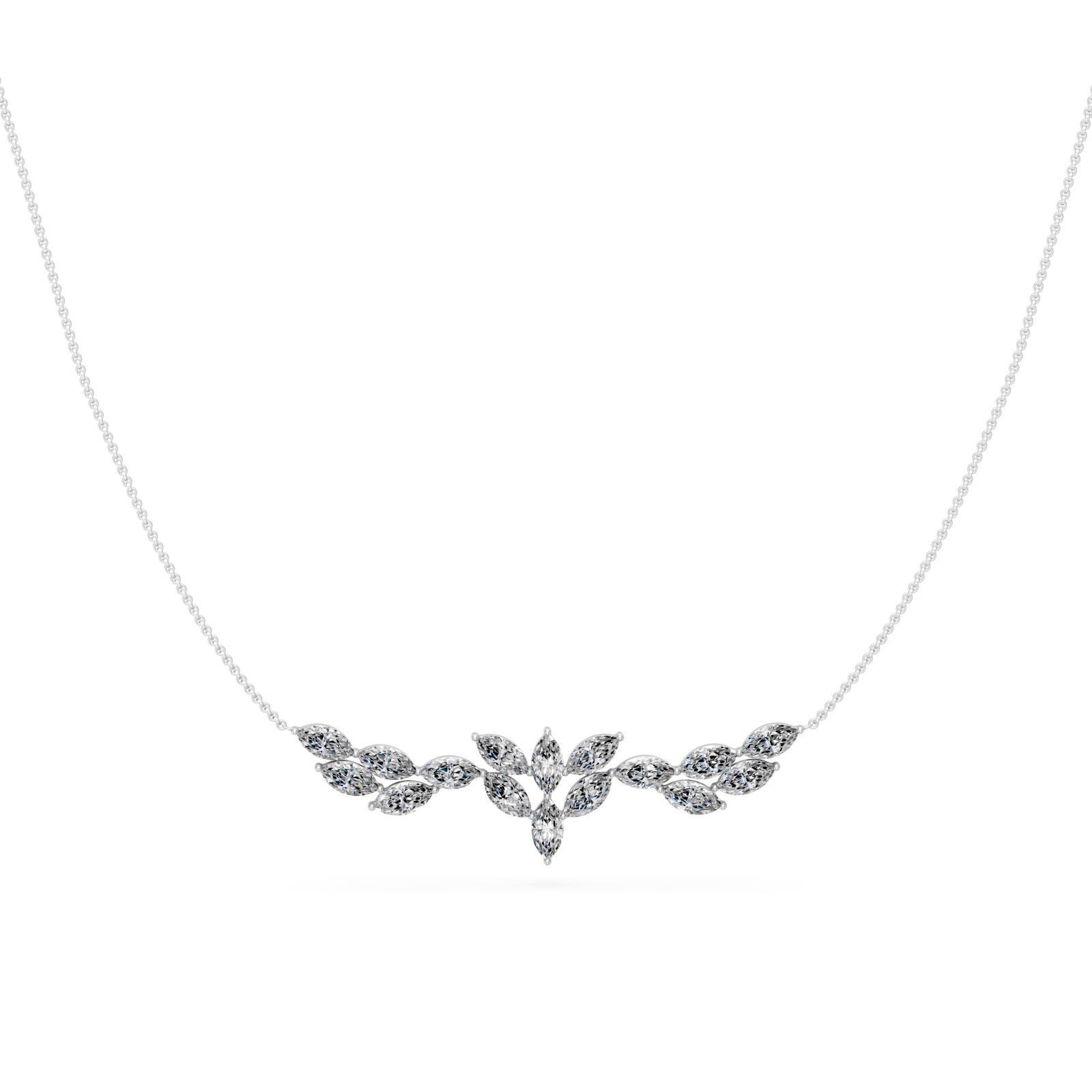2.15 Ct Marquise Cut Diamond Chain Necklace VS1 D-F White Gold 14k