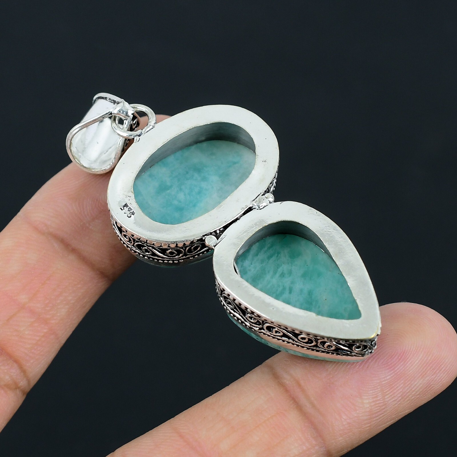 Amazonite Gemstone Handmade 925 Sterling Silver Jewelry Pendant For Gift,S