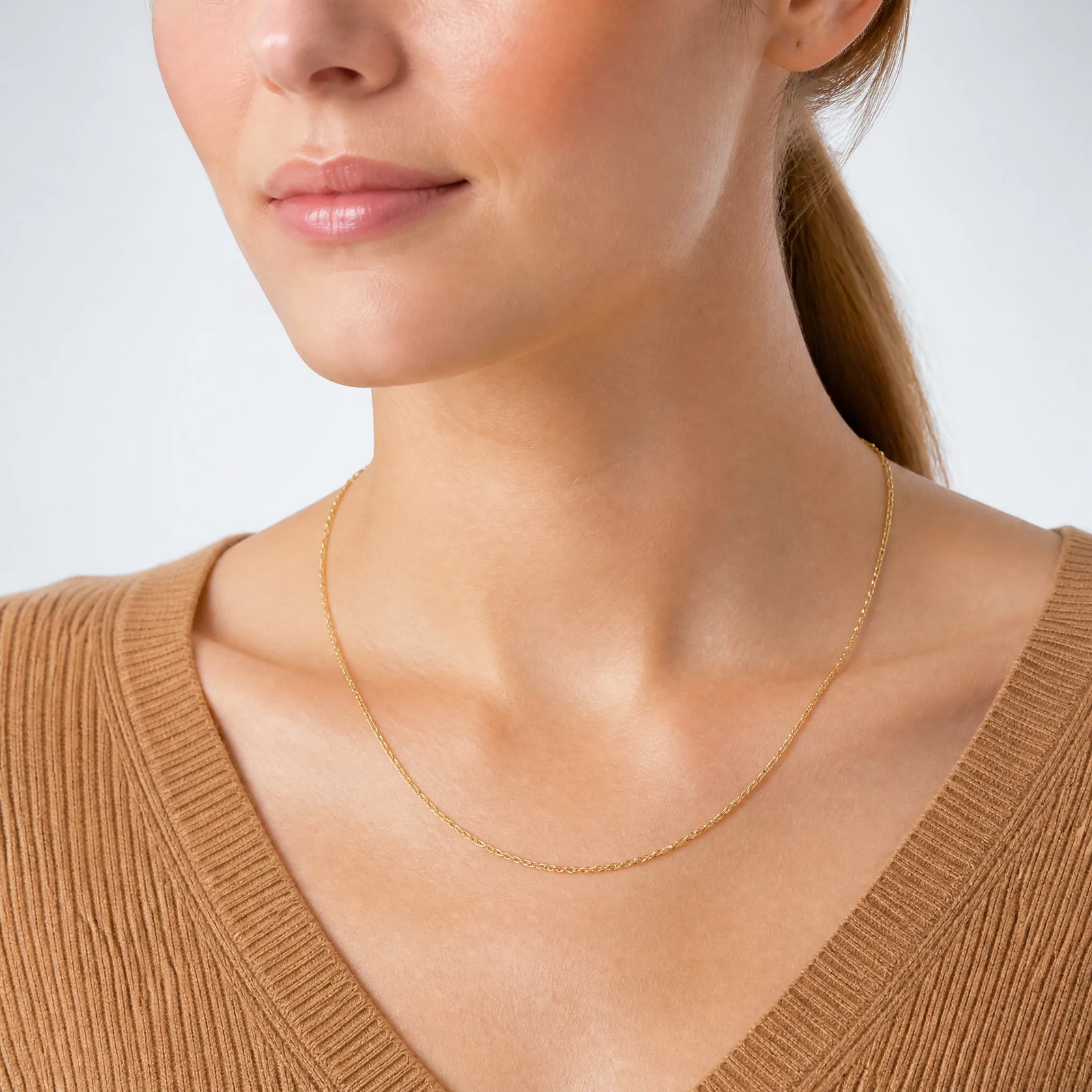 14K Yellow Gold 1.55mm Carded Cable Rope Chain Necklace 16″-24″