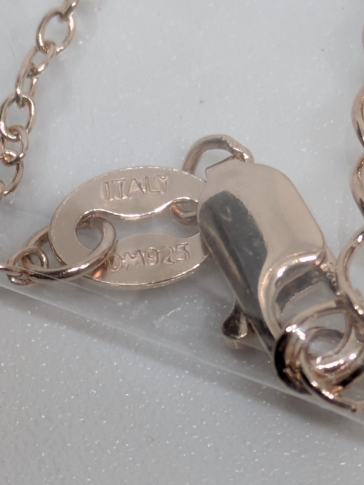 New W/Tag 1.50CTW Moissanite 18K Rose Gold Vermeil Cross+Chain 16-17in. Adjusted