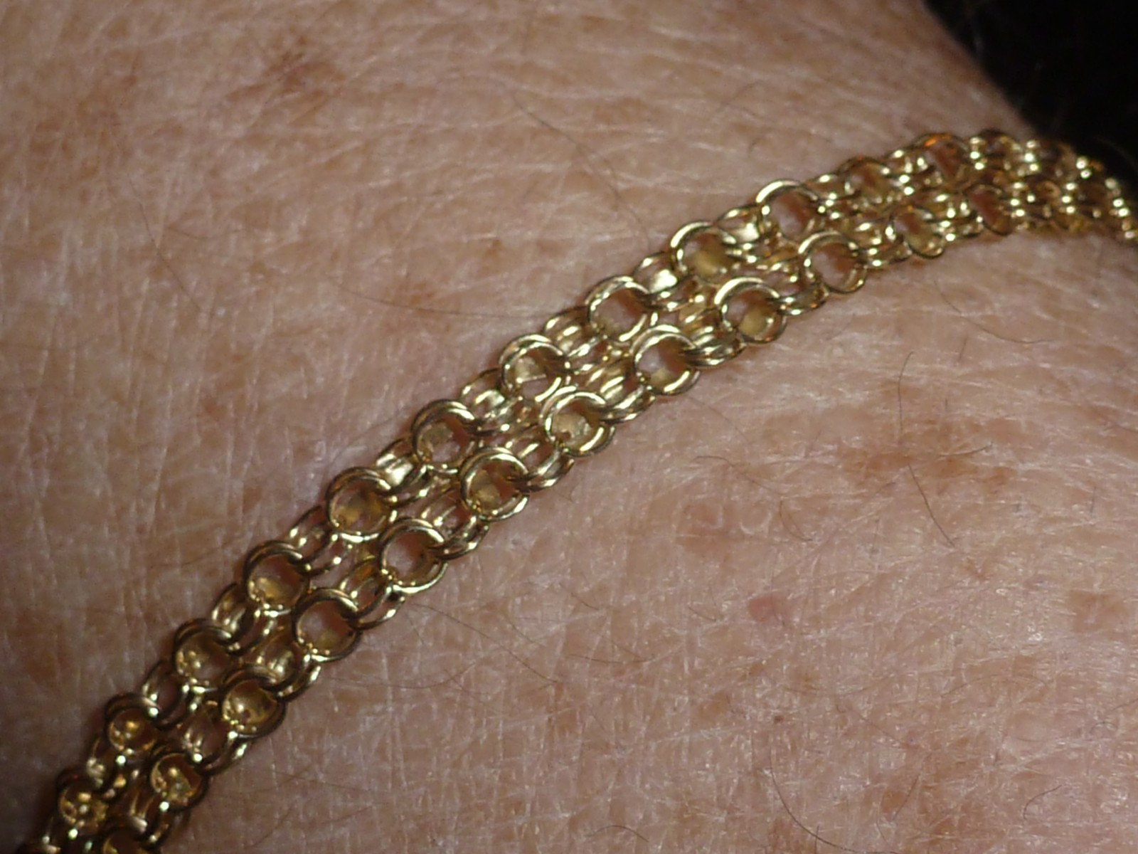 10K SOLID YELLOW GOLD REVERSIBLE FANCY HEARTS/MESH TENNIS BRACELET – 7 “- 4.64 G
