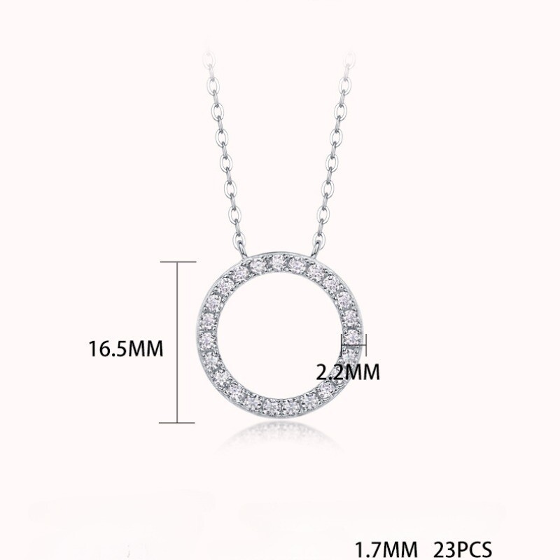 D Color VVS1 Moissanite Eternity Circle Pendant Necklace 925 Sterling Silver