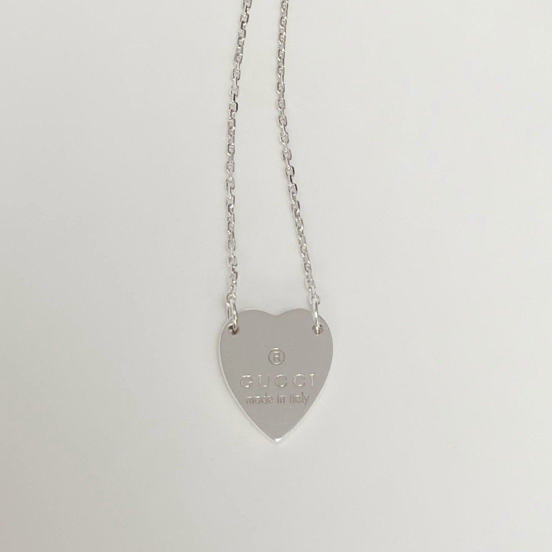 Authentic Gucci Heart Sterling Silver 925 Women’s Necklace 48cm With Packaging