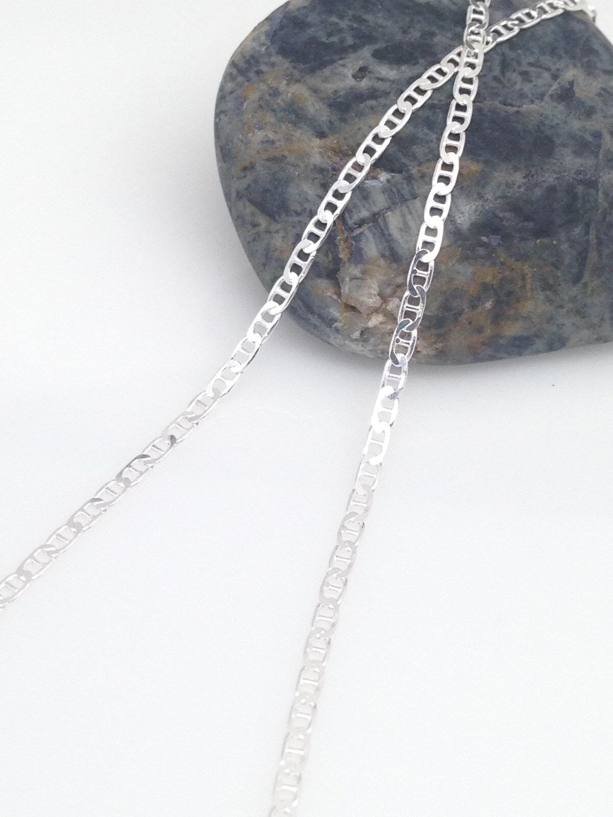 925 Sterling Silver Anchor Mariner Link Chain Necklace 2mm 16″ 18″ 22″ 24″ THIN