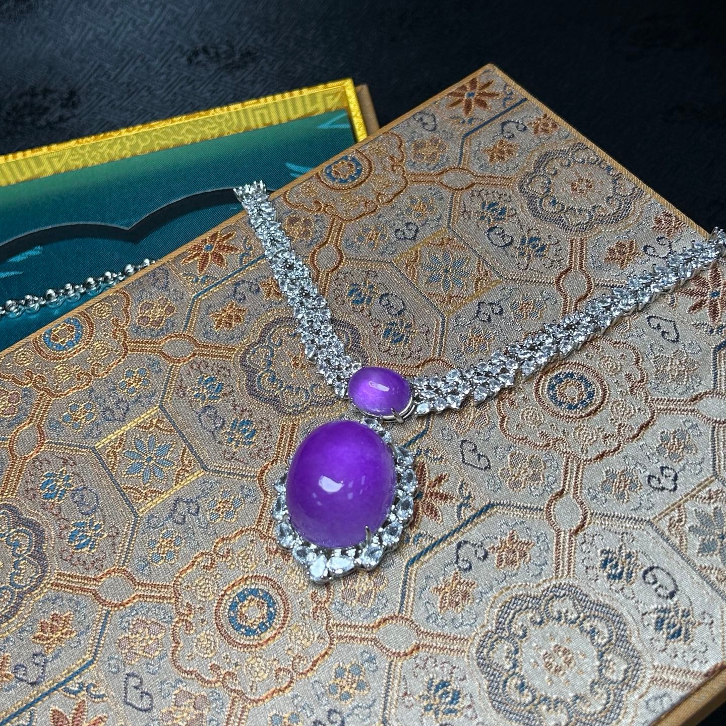 Real Natural Perfect High Ice Lavender Myanmar Jade Jadeite Pendant&Necklaces