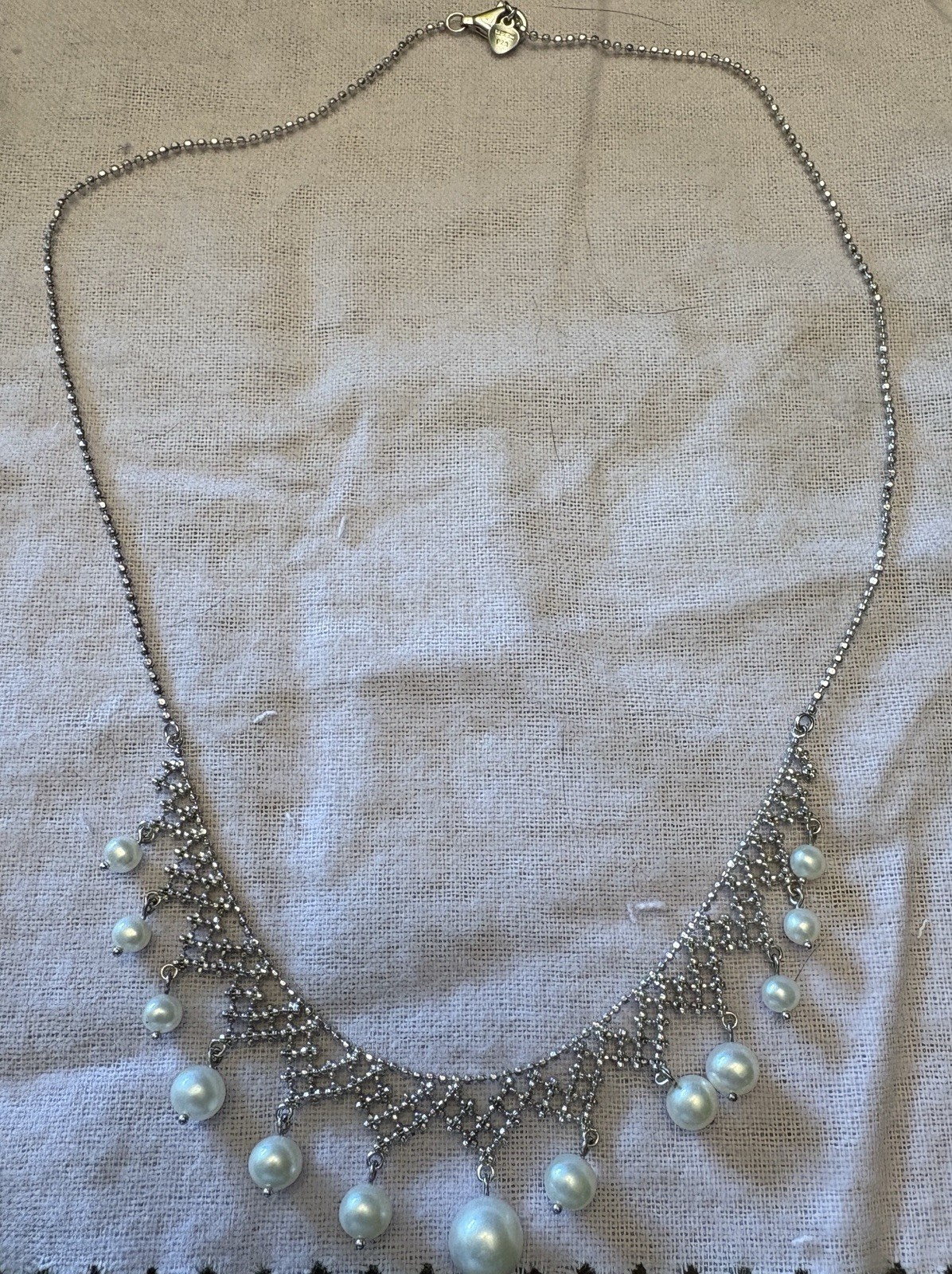 EFFY Sterling Silver Pearl Round Ball/Bead Chain Statement Necklace