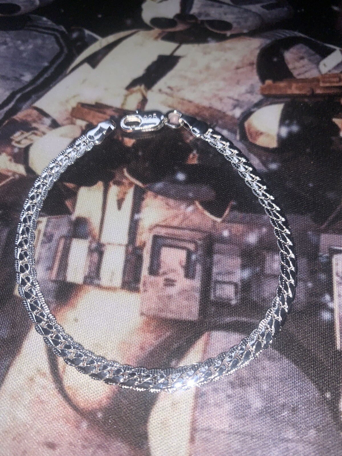 Brand New S925 Sterling Silver Chain Bracelet 7.8 Inches Long 6mm Wide Unisex
