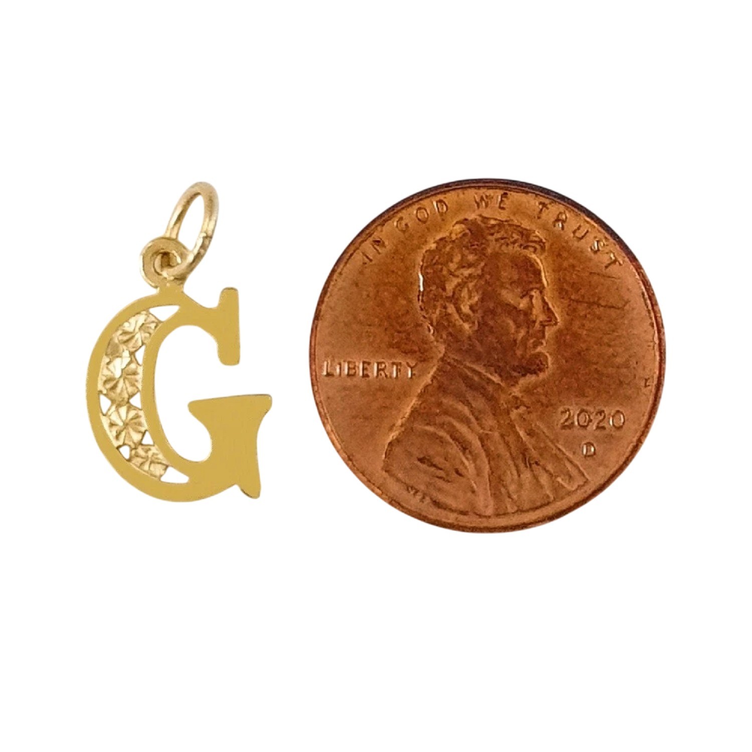 A to Z Any One 14K Yellow Gold Letter Pendant / Charm, Made in USA