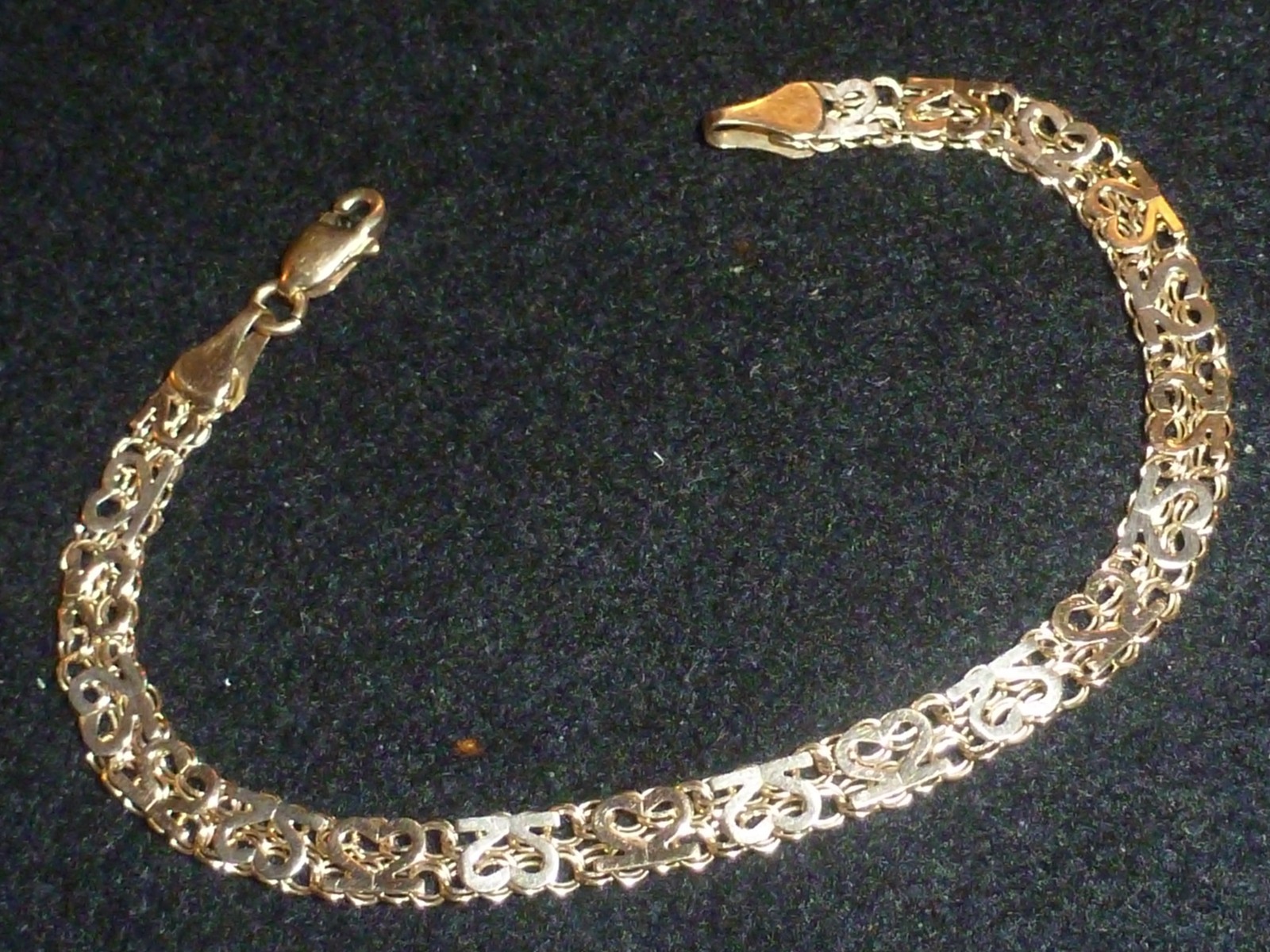 10K SOLID YELLOW GOLD REVERSIBLE FANCY HEARTS/MESH TENNIS BRACELET – 7 “- 4.64 G