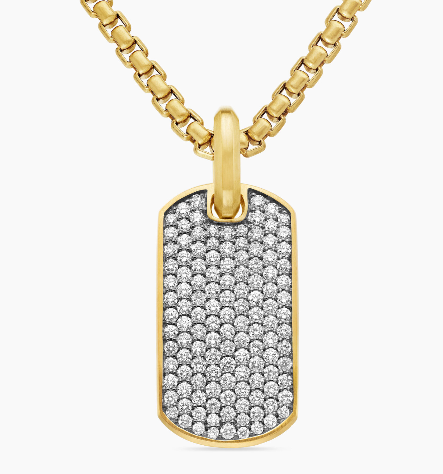David Yurman Chevron Tag 18K Yellow Gold with Diamonds, 27mm