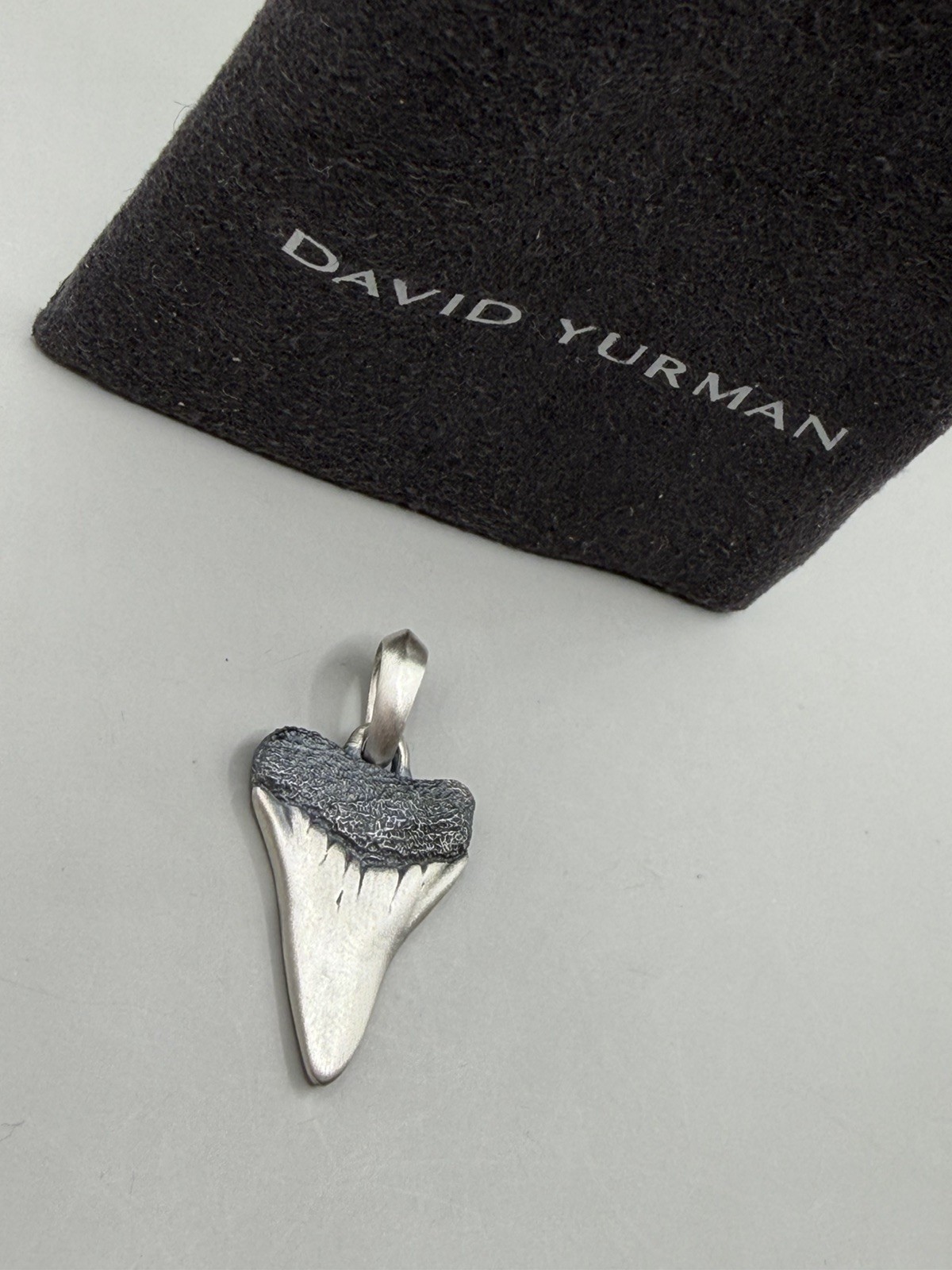 David Yurman Sterling Silver Shark tooth 25mm Amulet Pendant
