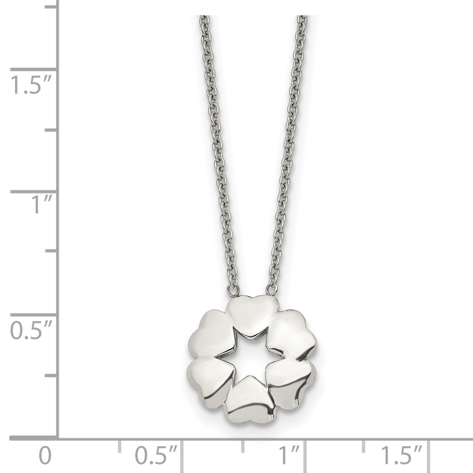 Stainless Steel Polished Flower Necklace