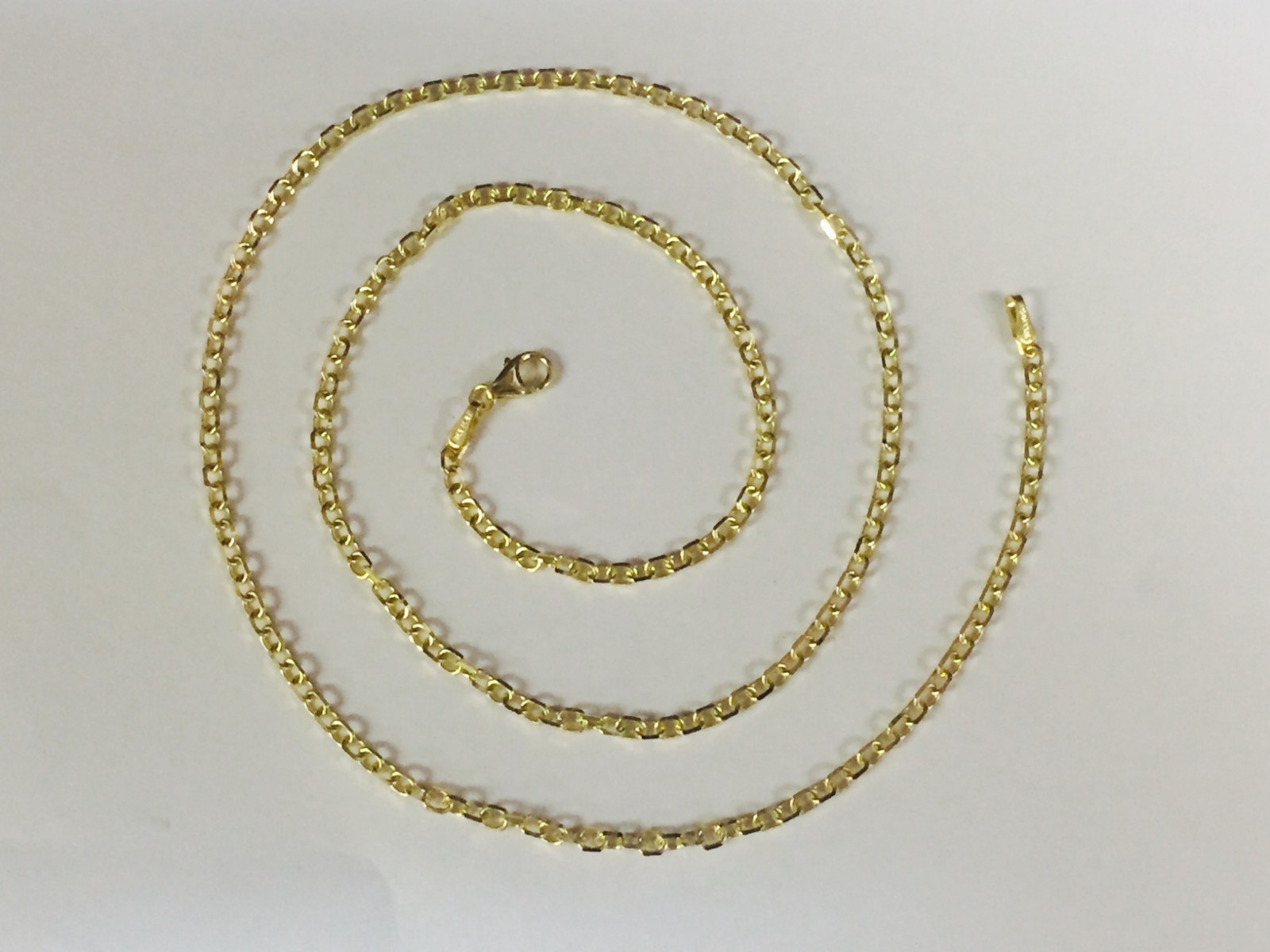 14k Yellow Gold 16″ Solid Cable Link Pendant Chain/Necklace 1.7 mm 3.4 Grams