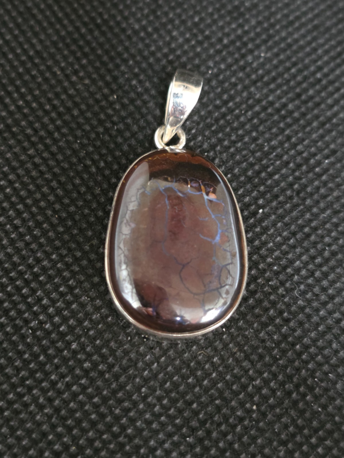 Natural Australian Boulder Opal Pendant 925 Sterling Silver 1.6″ Drop x 20 mm