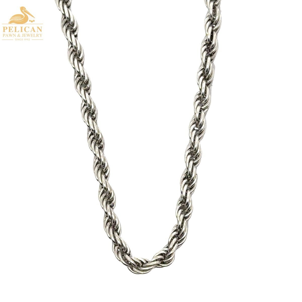 22″ Classic Italian 925 Sterling Silver Rope Solid Chain (RU) (PSH043436)