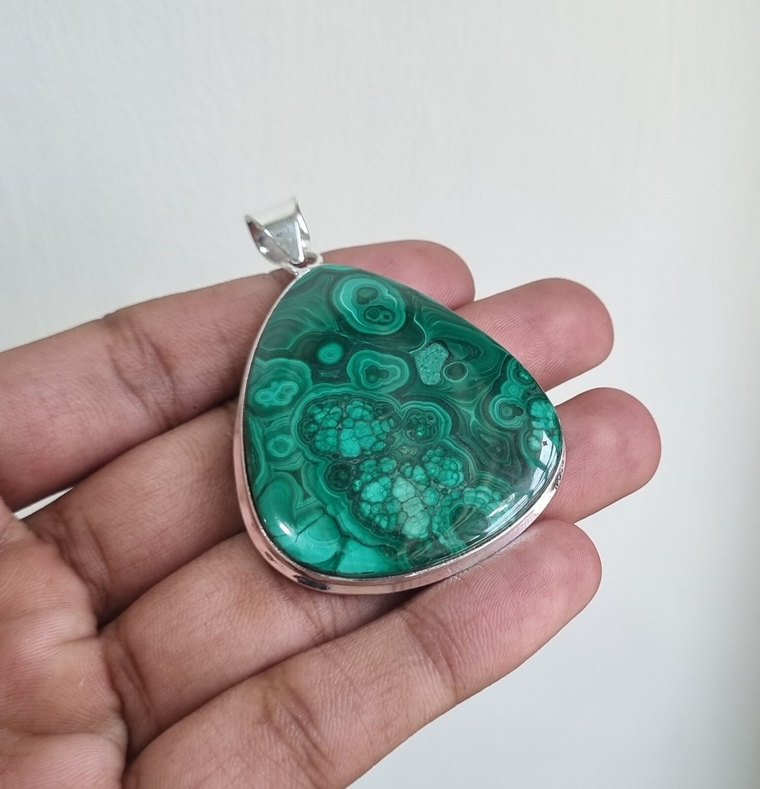 Malachite Gemstone Pendant 925 Sterling Silver Handmade Fancy Gift PG1050