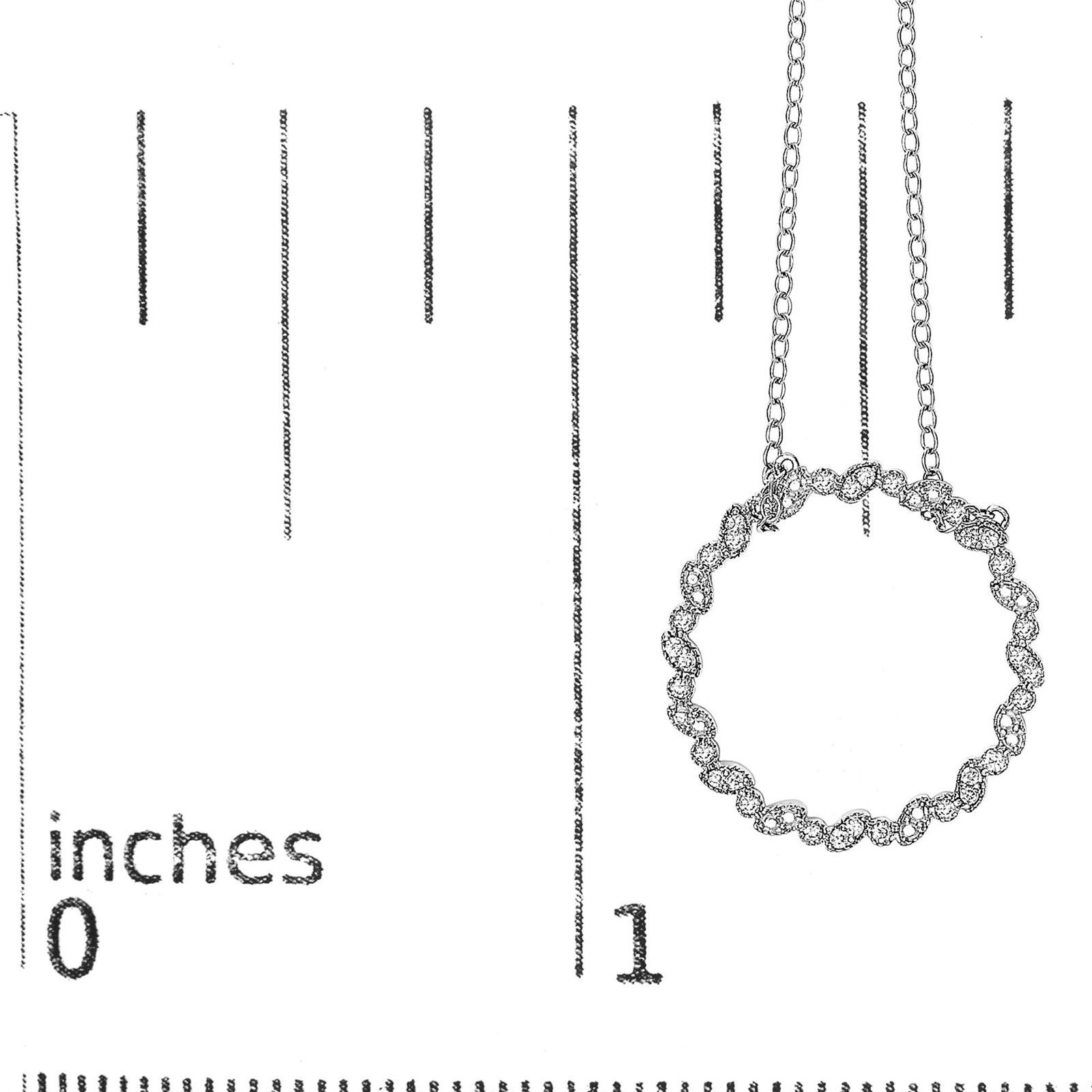 .925 Silver 1/7 Cttw Lab Created Diamond Beaded Love Circle Pendant Necklace