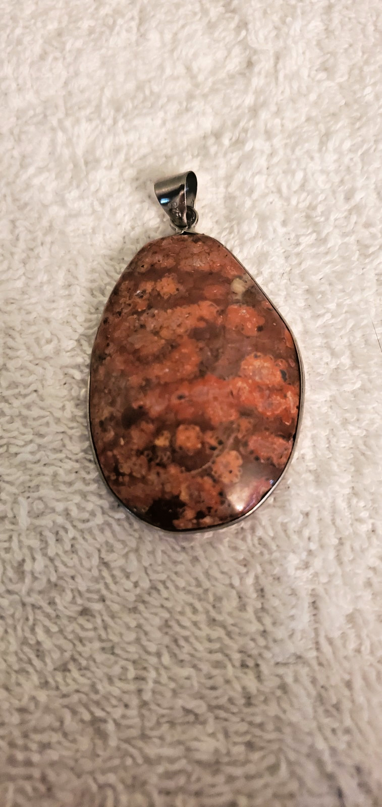 Silver Leopard Skin Jasper Pendant