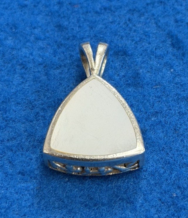 Triangle Abalone/Mother of Pearl Sterling Silver Pendant (Harmony Ball Locket)