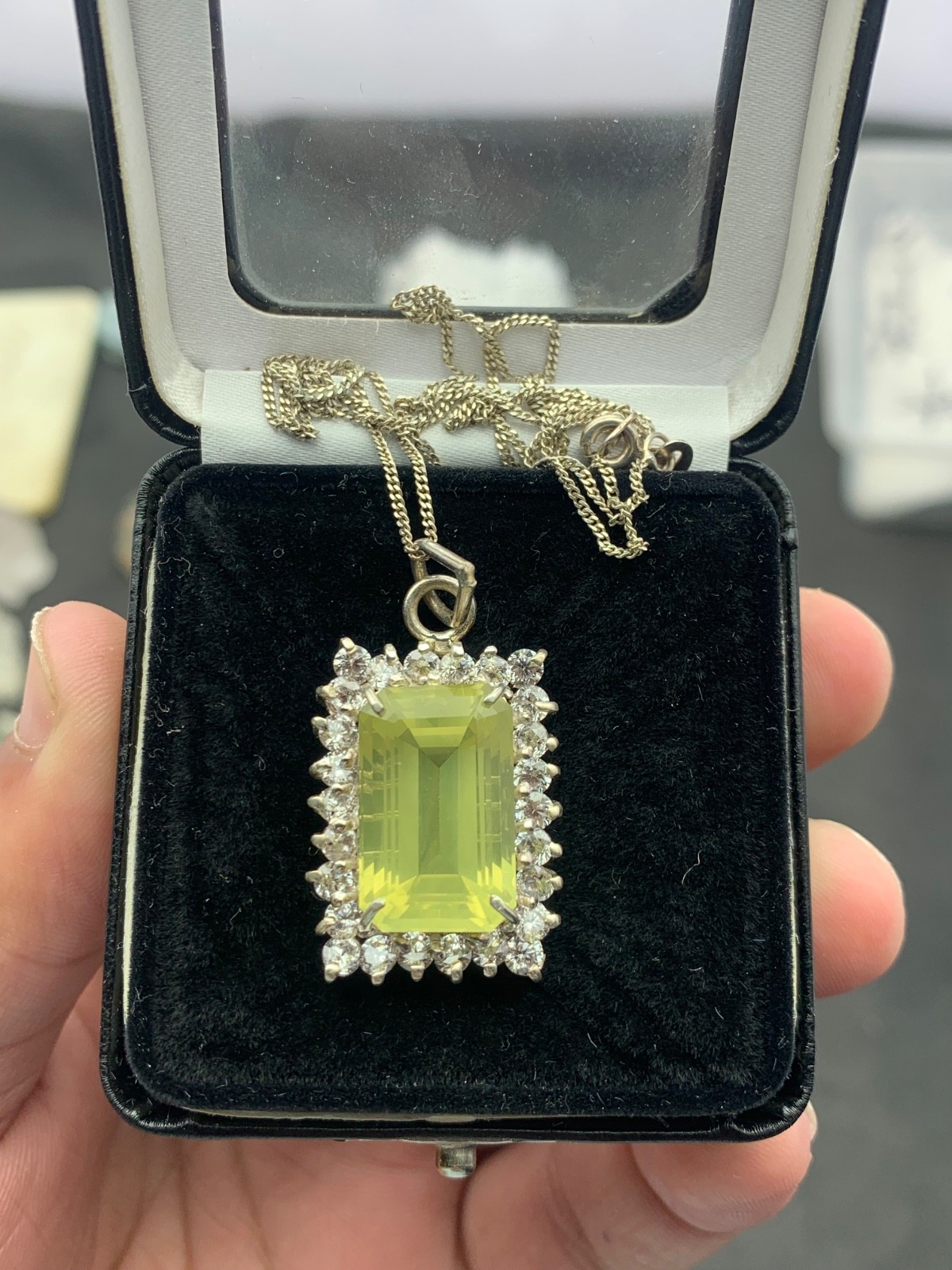 11 Grams Beautiful silver Necklace With Lamen Quartz And Mozonite From Pakistan”