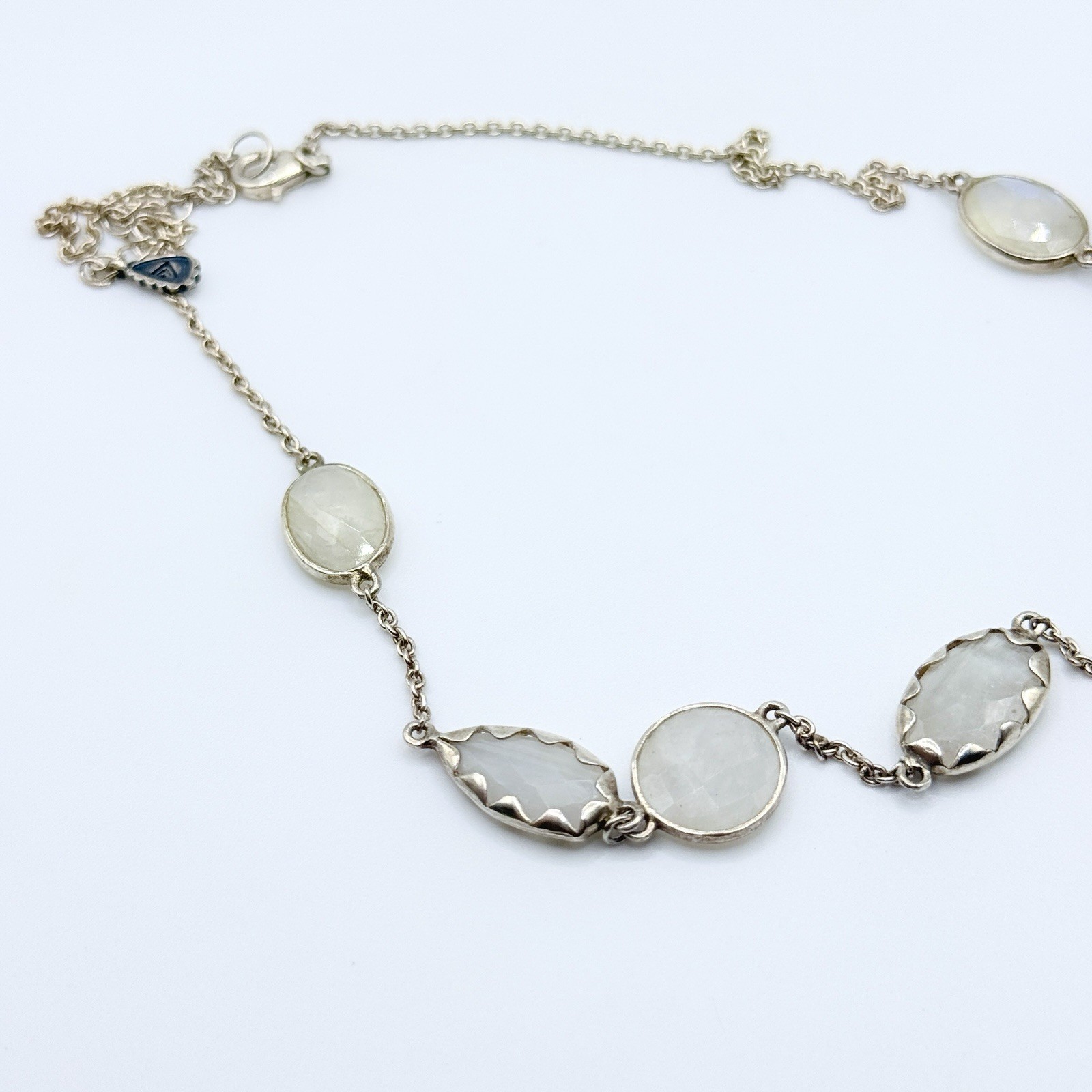 Retired Silpada Sterling Silver OVER THE MOON Moonstone Station Necklace N2914