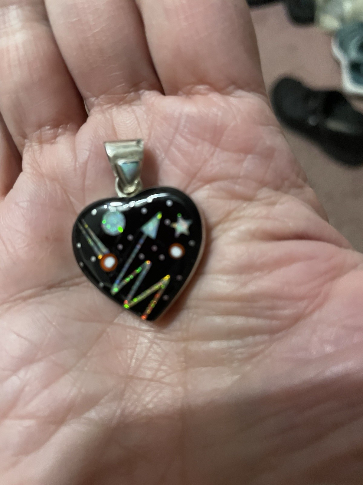 Beautiful Galaxy Sterling Silver Pendant with Black Onyx