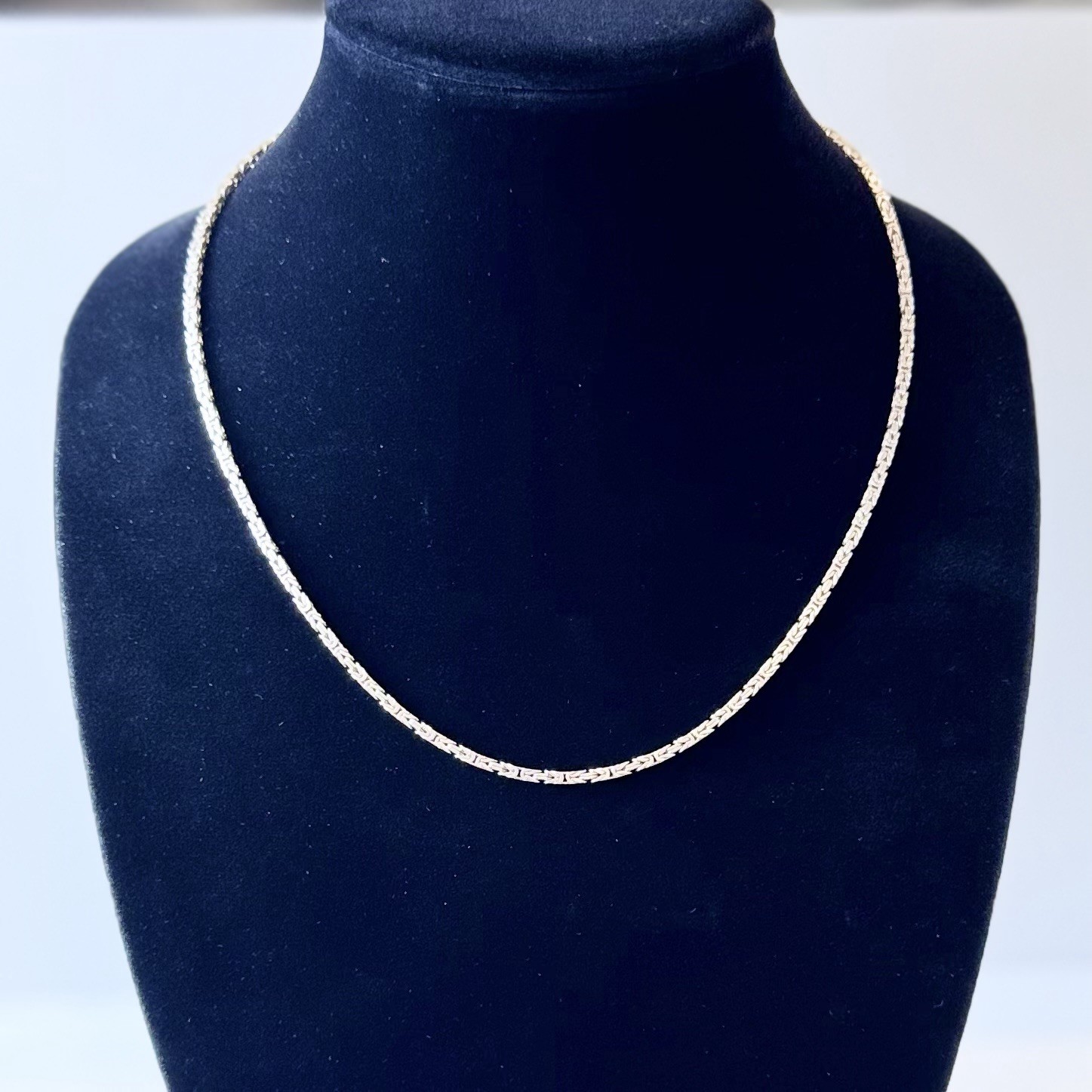 Byzantine 21 “ Chain-Necklace Sterling Silver 925 Made In Italy 18.8 Grams 2.5mm