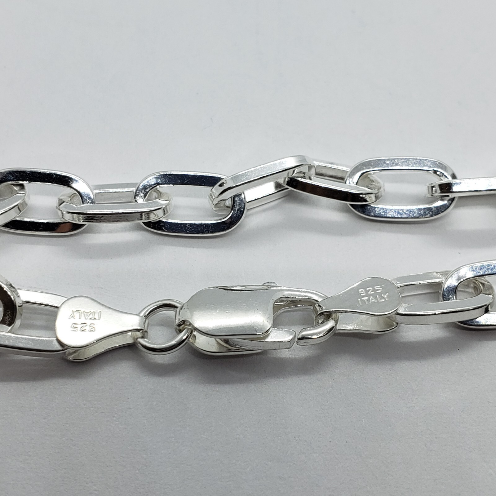 Sterling Silver Paperclip Cable Chain Necklace Bracelet Square Wire 6.5mm 7″~30″