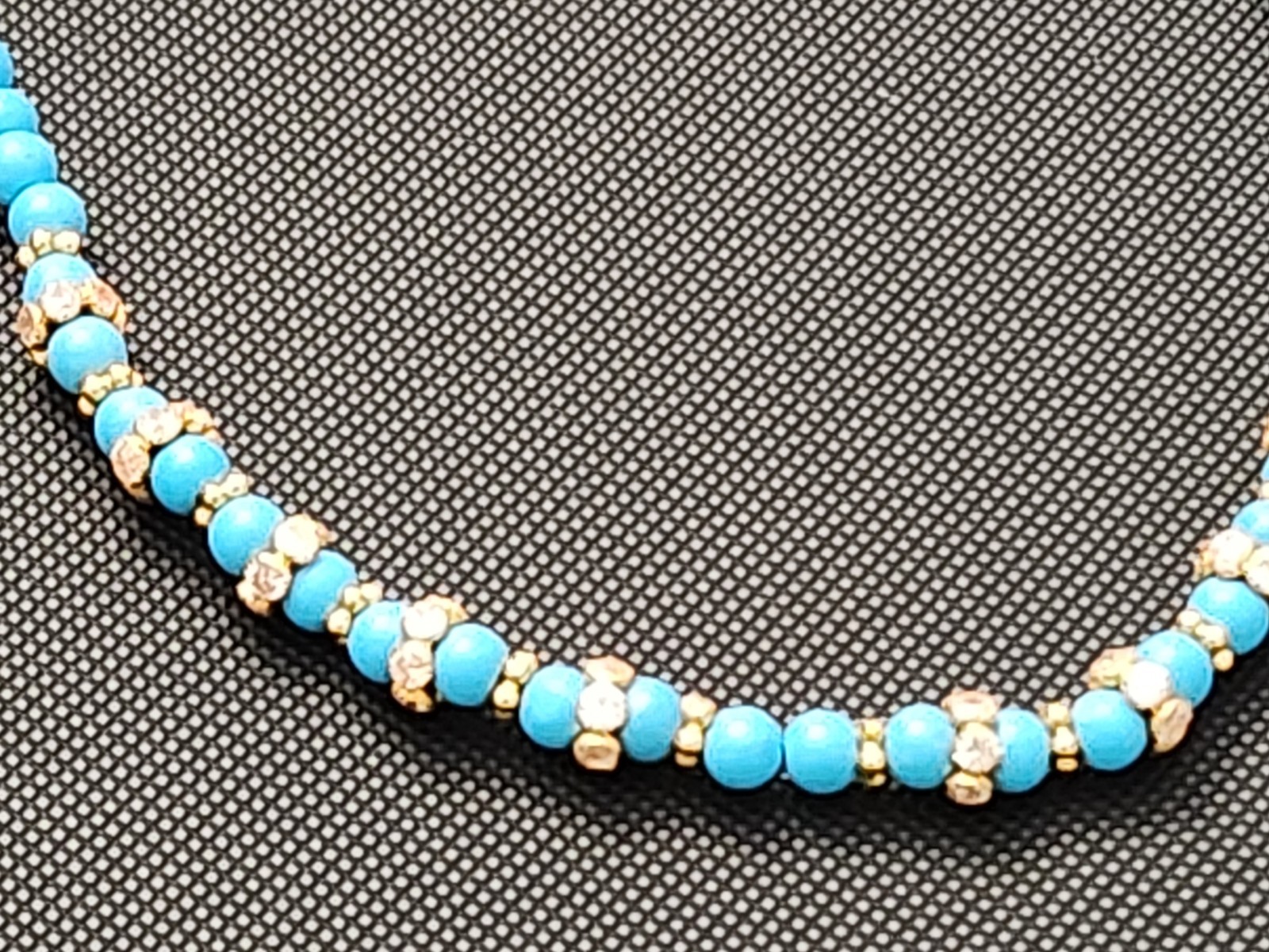 22k Gold And Turquoise Pendent And Necklace Cz Accents Length 16.5 In Wt 18.7 Gm