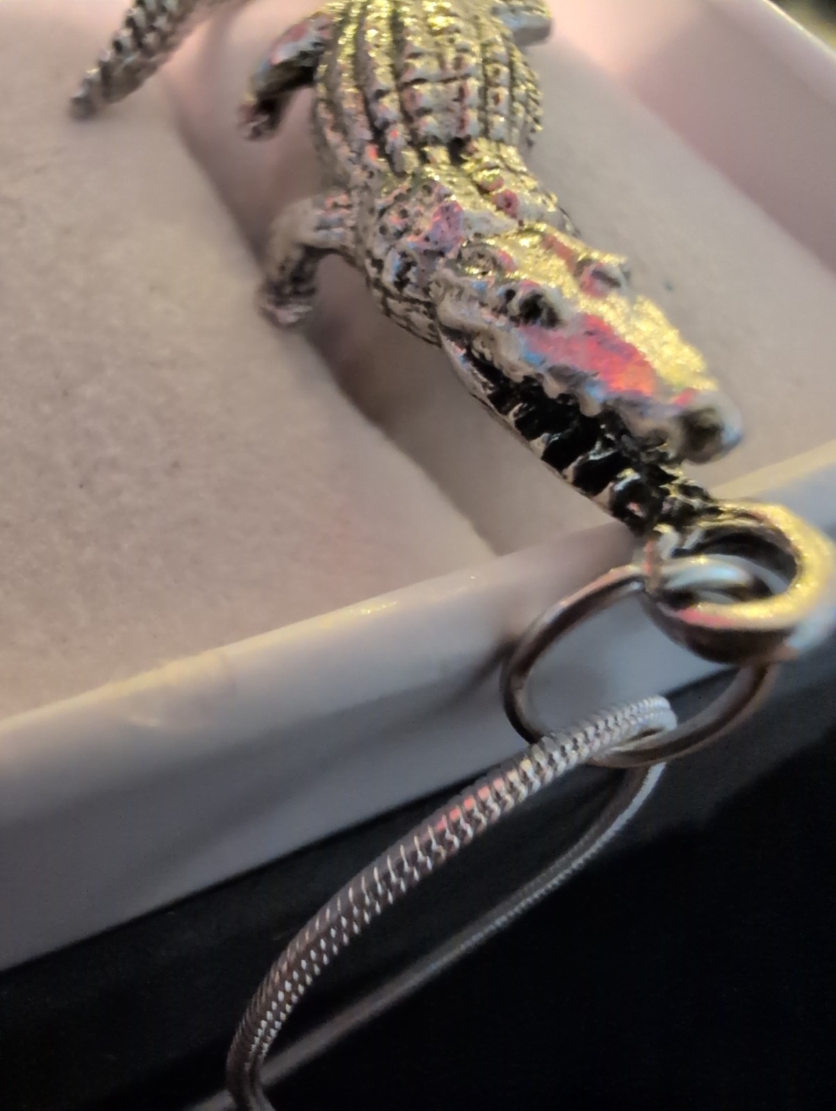 Thick Solid Sterling 925 Alligator Pendant Bayou Hunter Louisiana Ori. Cast 12G