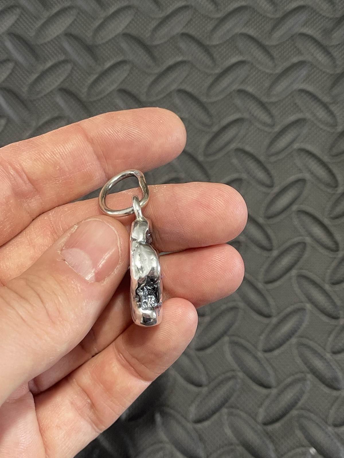 Men’s .925 SOLID Sterling Silver “Silver Nugget” Pendant. Weighs 29.6 Grams.