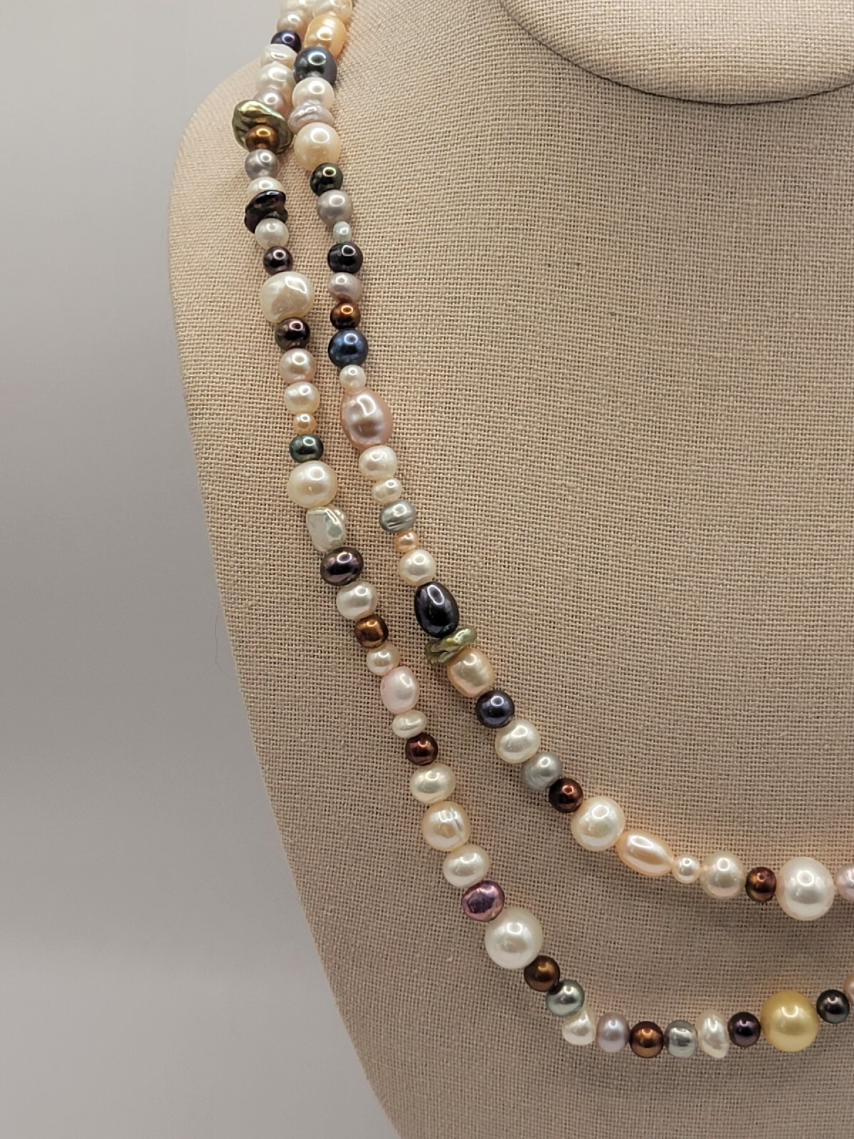 Honora Pearl Necklace Multi-Colored 36″ No Metal Continuous Strand