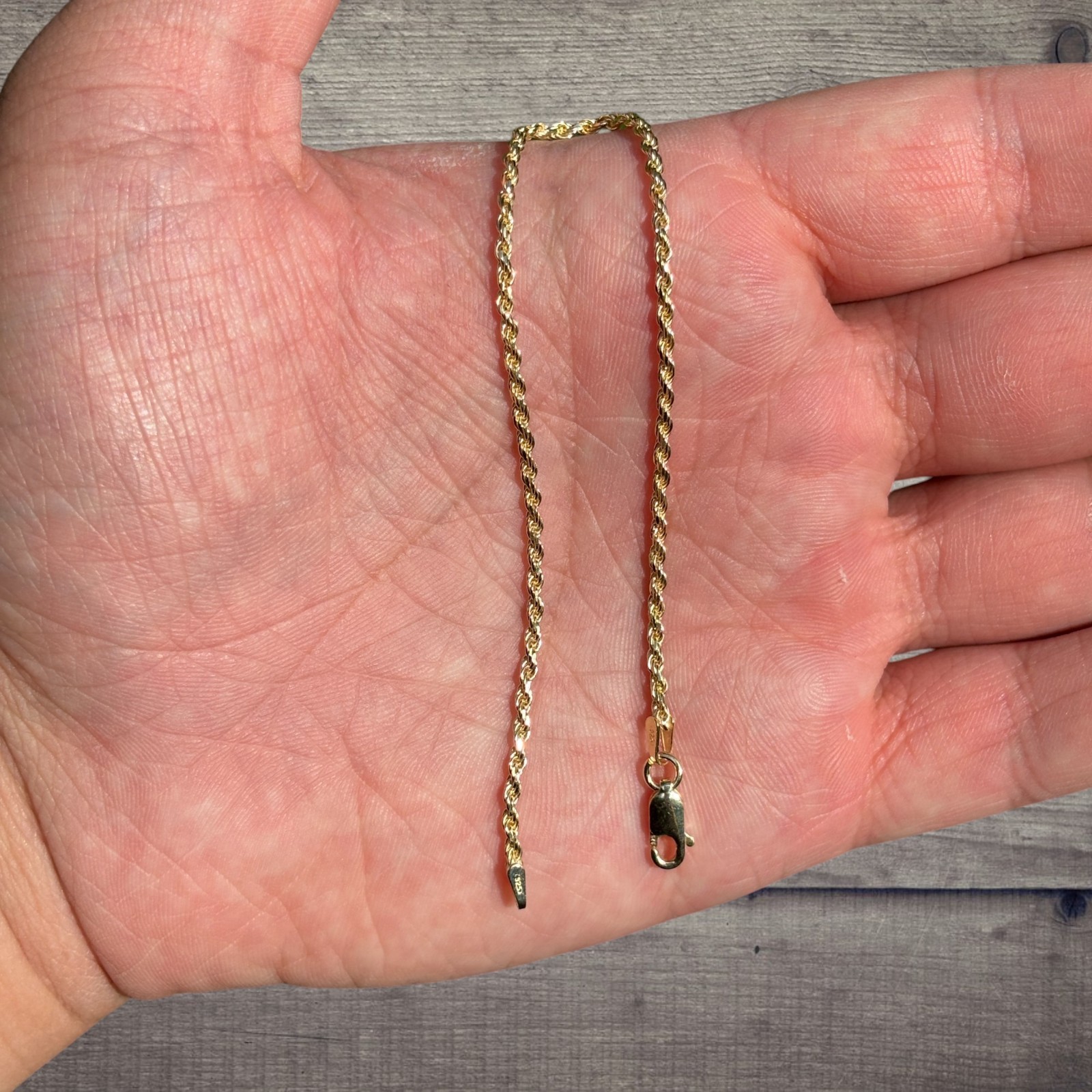 2mm Diamond Cut Rope Bracelet – Solid 925 Sterling Silver Or 14k Gold Vermeil