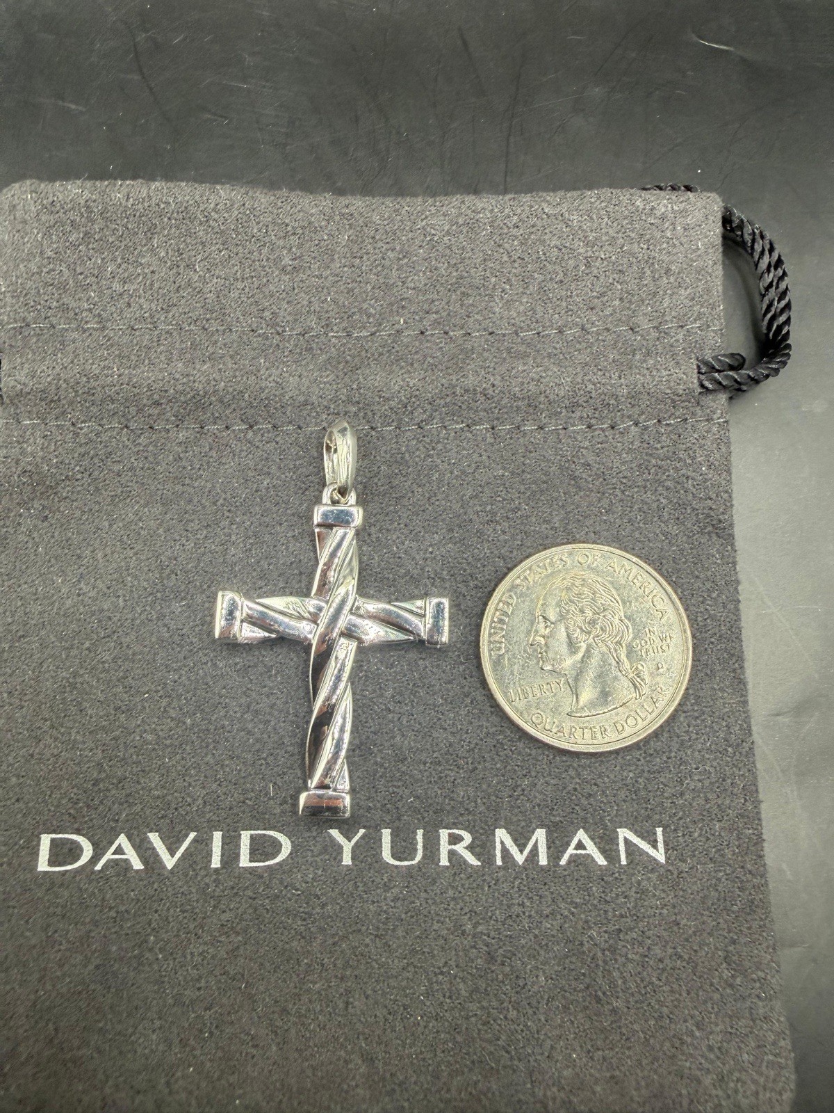 David Yurman Sterling Silver Helios Cross Pendant Amulet