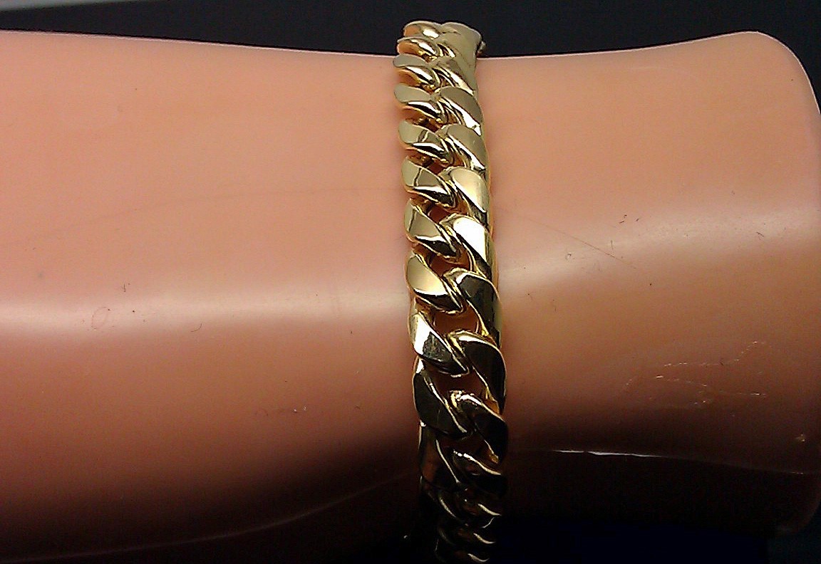 Real 10K Yellow Gold Miami Cuban Bracelet 6mm Box Lock Link Men Women 7.5 Inch