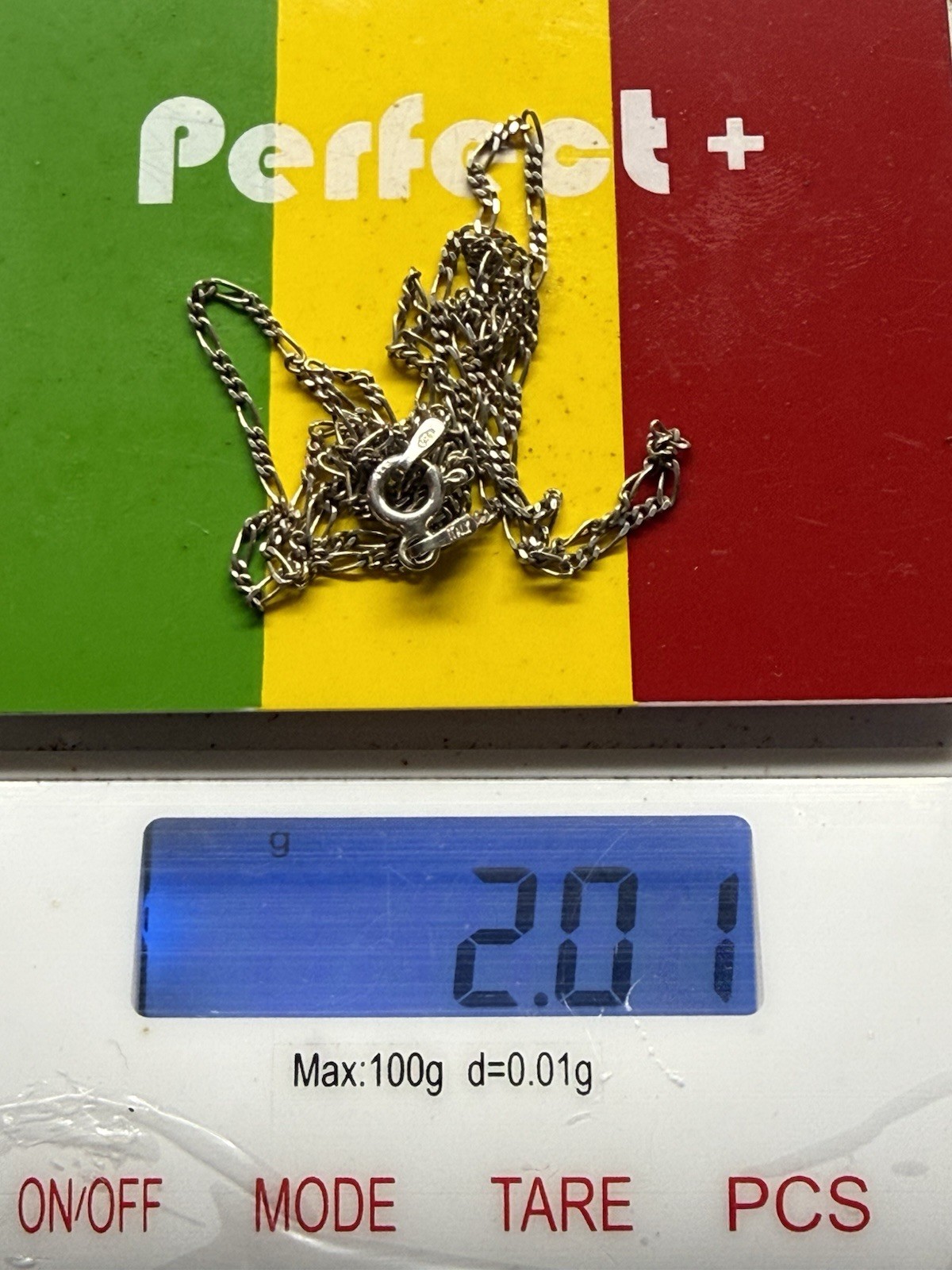 925 Sterling Silver Chain Necklace 2 Grams. 18” Long