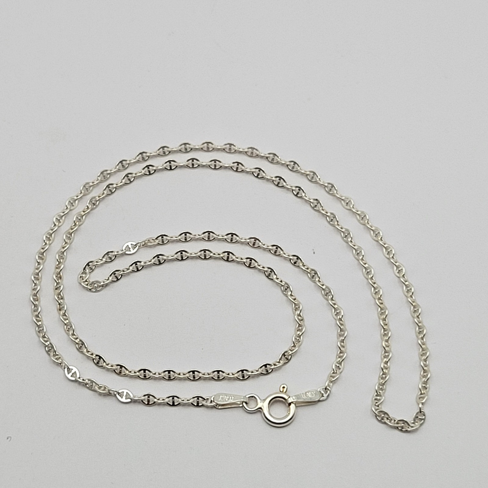 QVC Italian Silver Sterling 1.8mm Mariner Link Chain Necklace – 18″