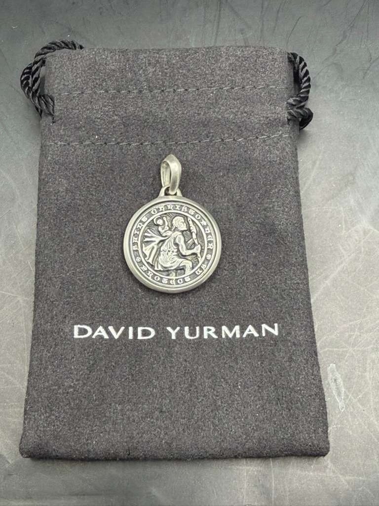 David Yurman Sterling Silver Saint Christopher Amulet Pendant
