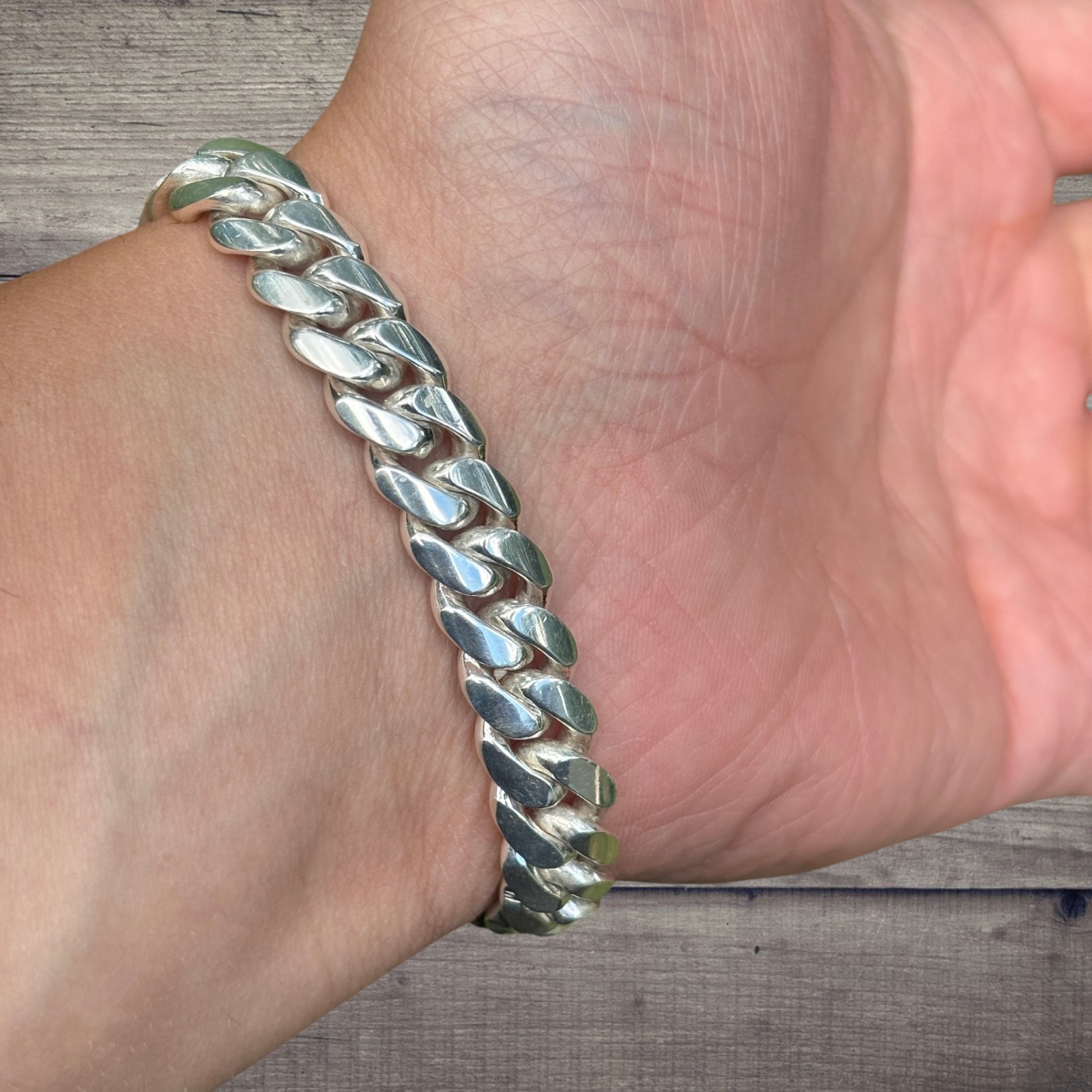 10mm Miami Cuban Link Bracelet – Real Solid 999 Fine Silver HANDMADE IN ITALY
