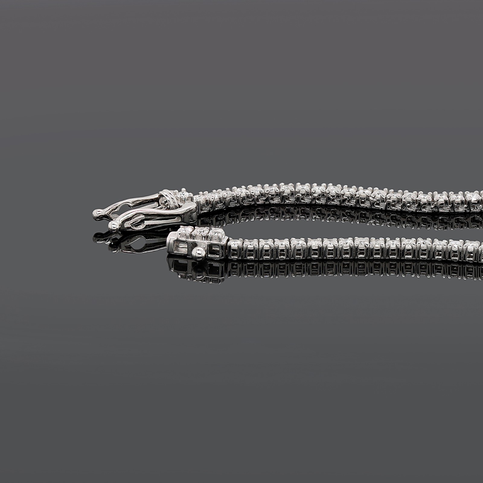 4.50CT Certified Natural Diamond Tennis Necklace 14K White Gold 18″ Inch Women’s