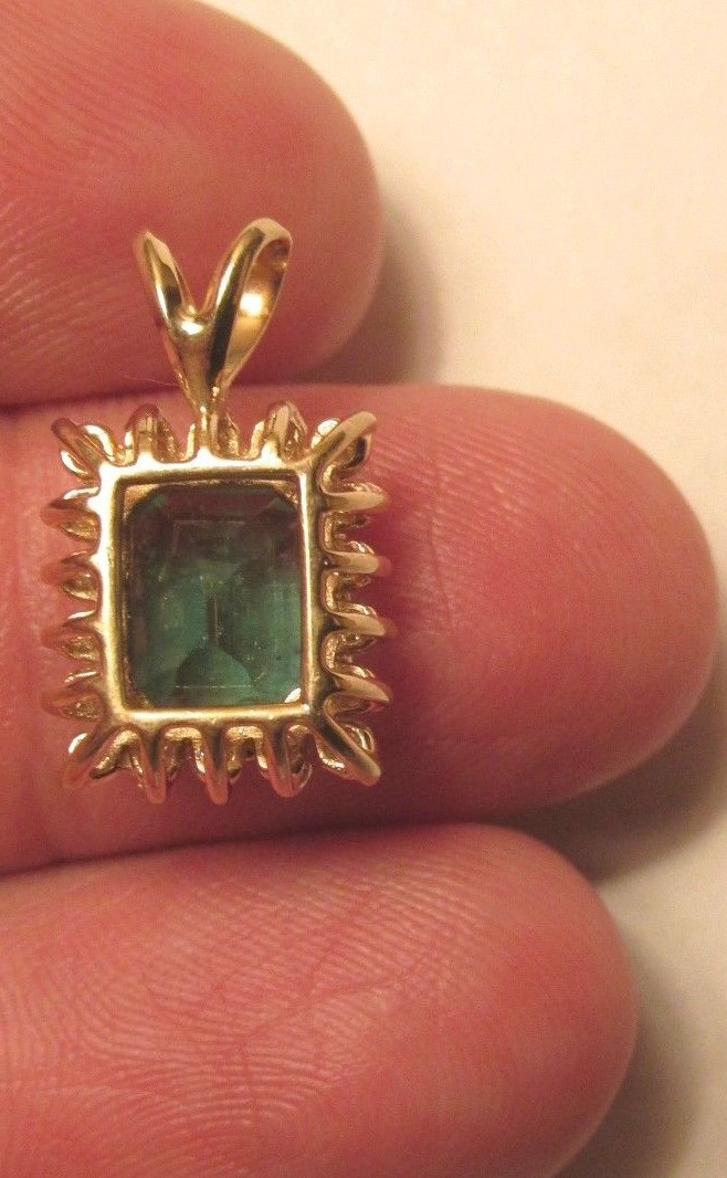 2.84 CARAT EMERALD GIA CERTIFIED PENDANT – WITH 18 ( .54 TCW ) E COLOR DIAMONDS