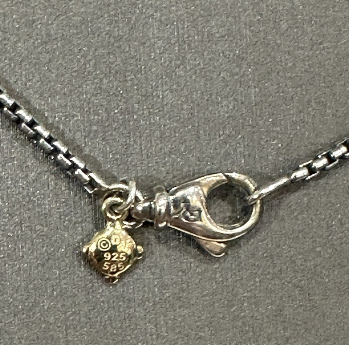 DAVID YURMAN MINI STREAMLINE AMULET 925/585 WITH BLACK PAVE DIAMONDS NECKLACE