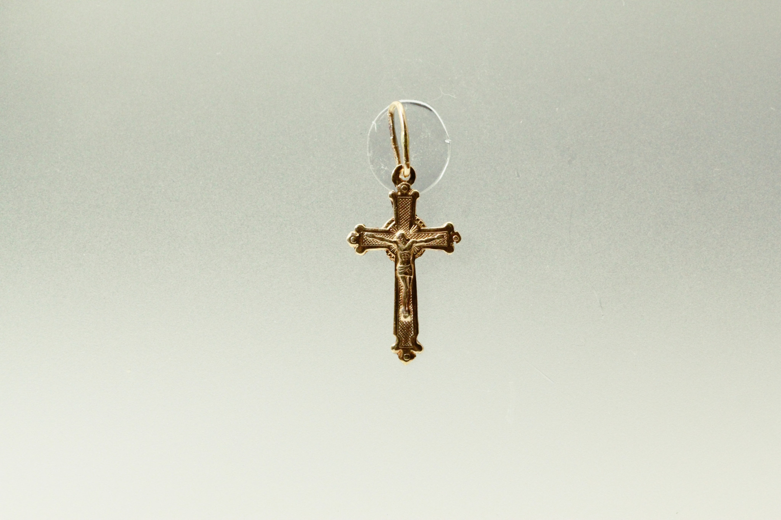 Russian Crucifix 585 14K Yellow Gold 0.6 grams (PEN9799)