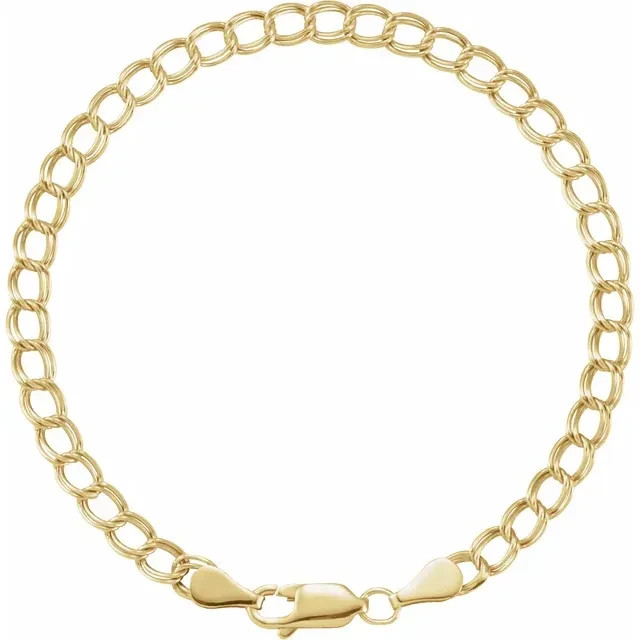 Charm Bracelet 14K Yellow Gold Filled 4.0mm 7″ Inch Curb Chain Bracelet New